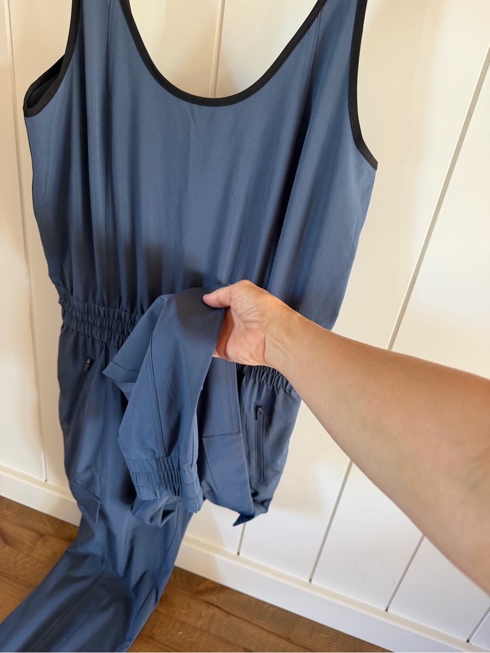 Athleta Slate Blue Sleeveless Utility Jumpsuit - Picture 2 of 5